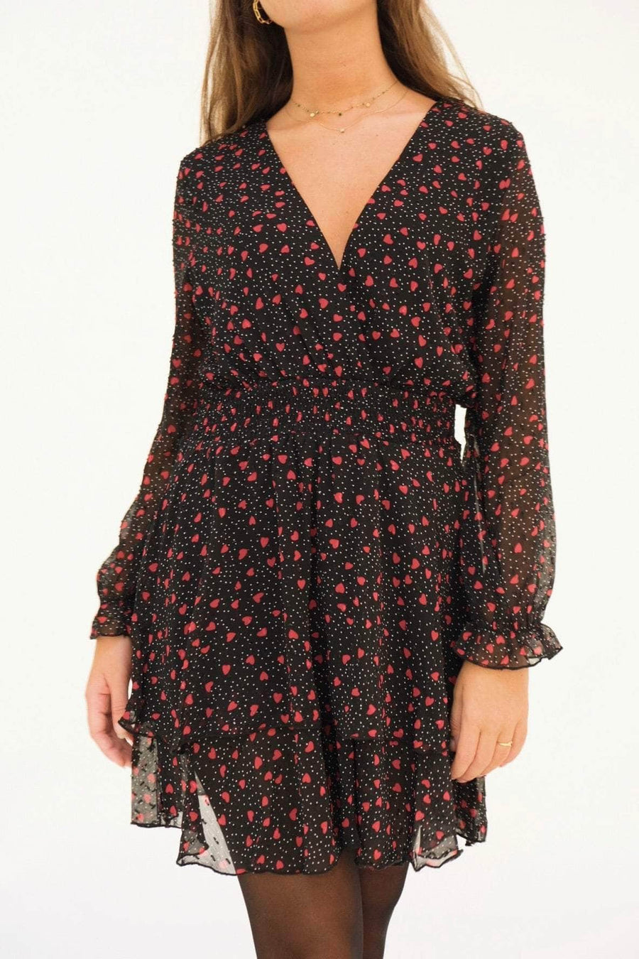 Robe Lucy à coeurs rouges
