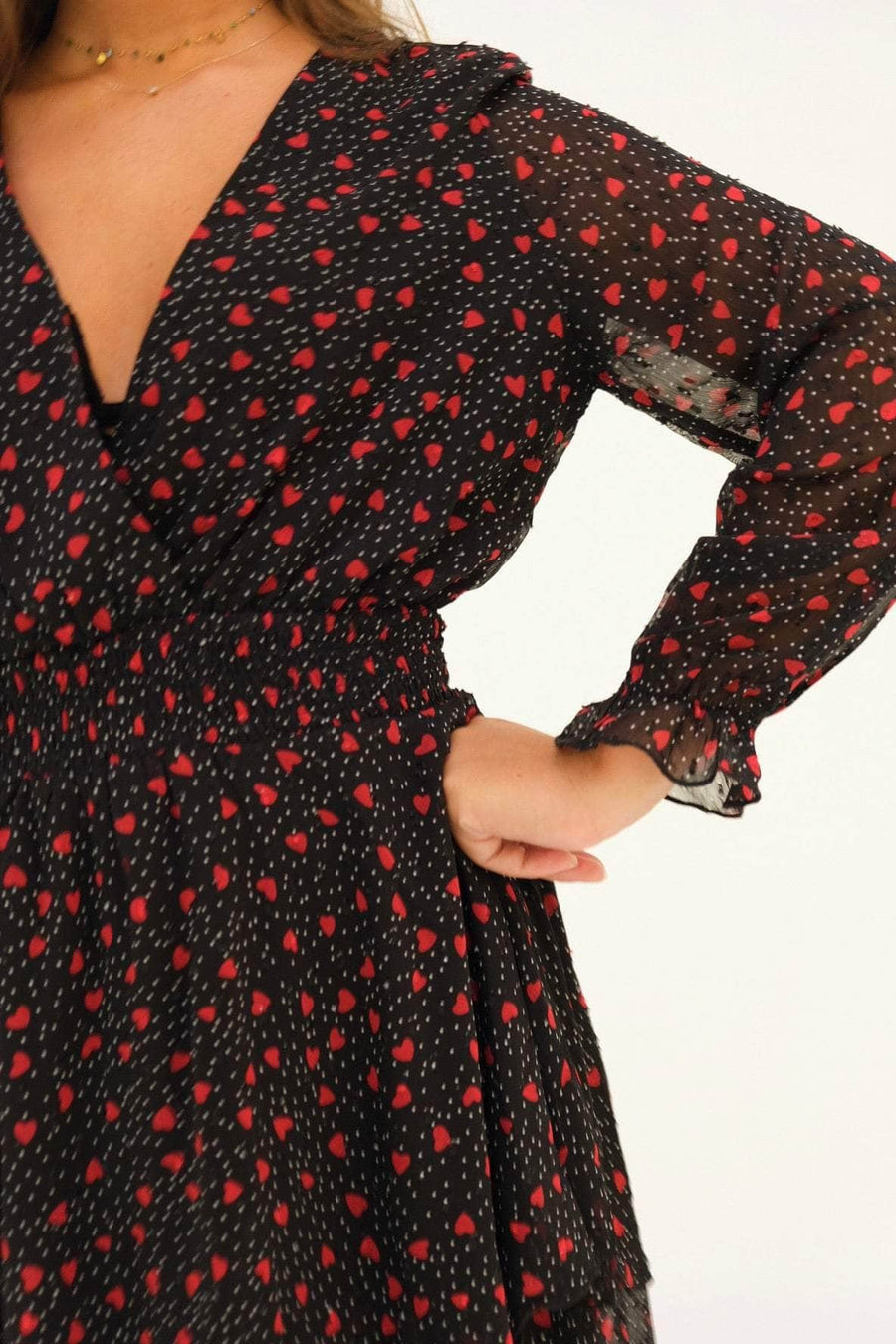 Lucy dress with red hearts